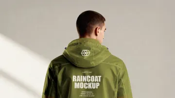Hooded Raincoat Mockup