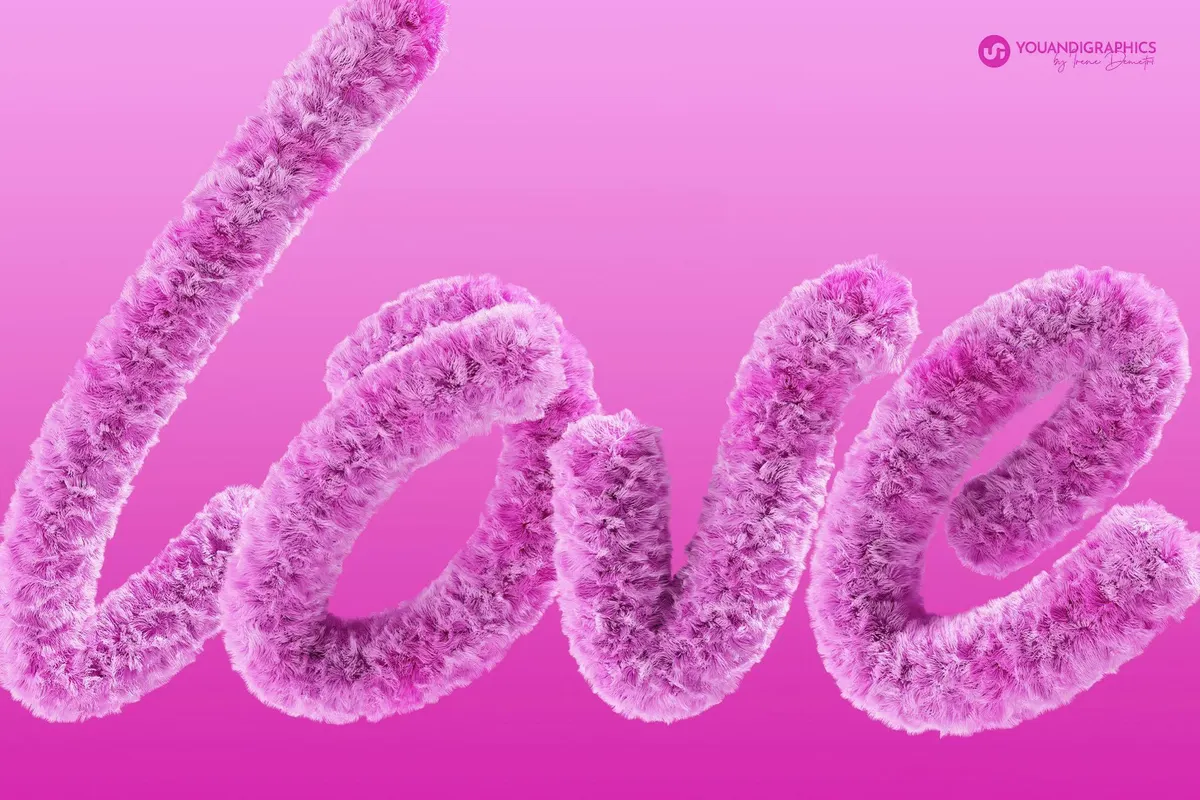 Fur 3D Lettering Set