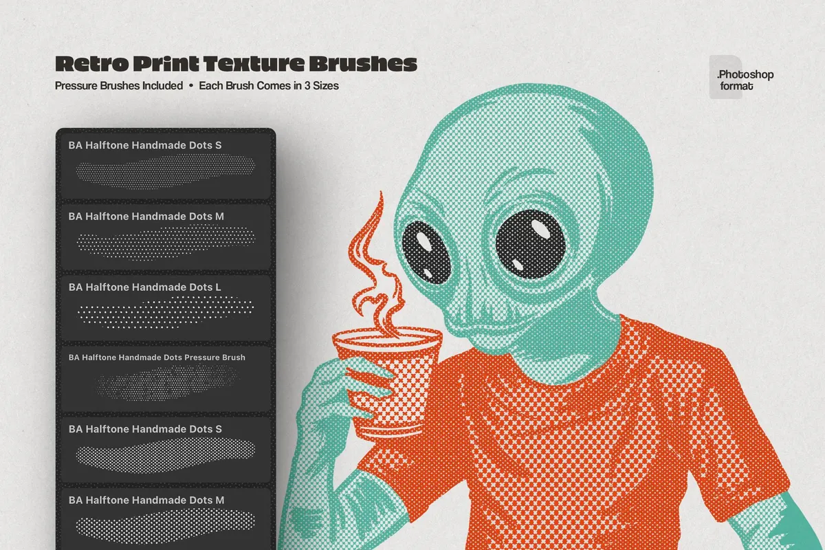 Retro Halftone Photoshop Brushes