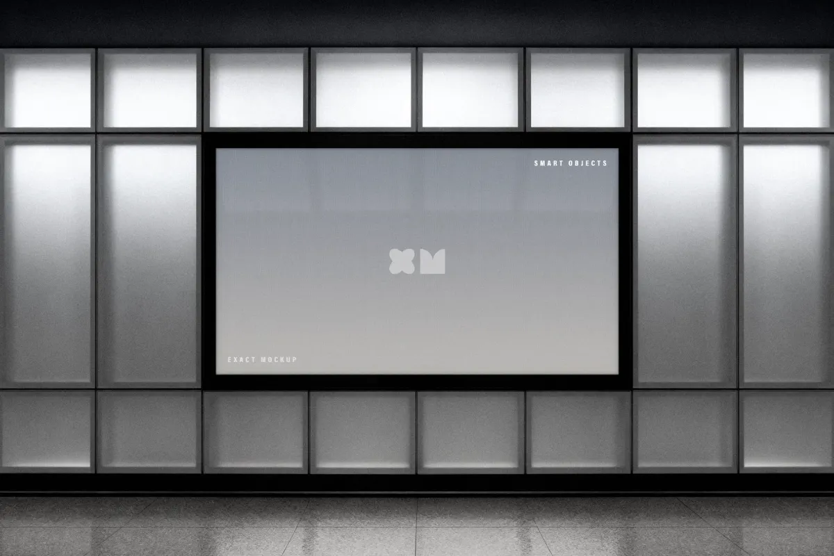 Glass Panel Screen Mockup