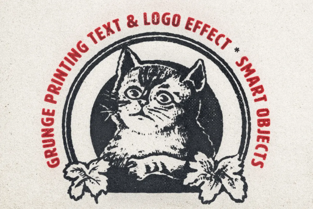Vintage Print Text Effect