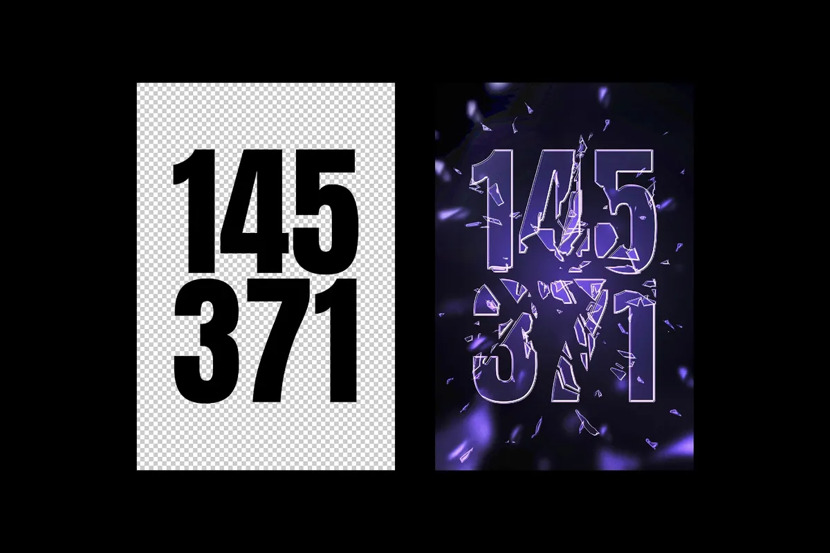 Broken Color Glass Text Effect