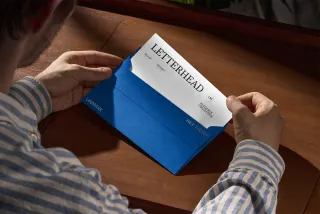 Letterhead in Envelope Mockup