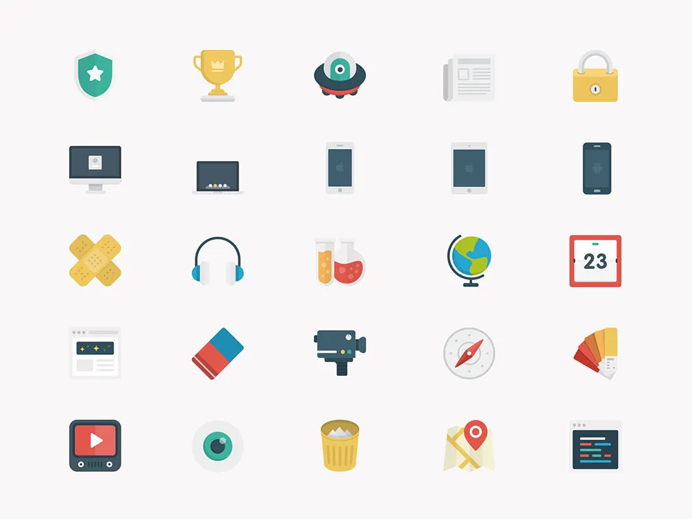 Basic Flat Icons Set
