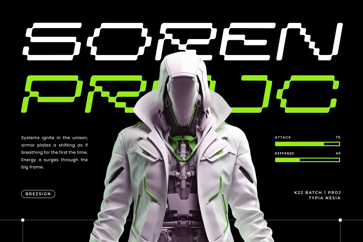 Brezsign - Futuristic Pixel Sans Font