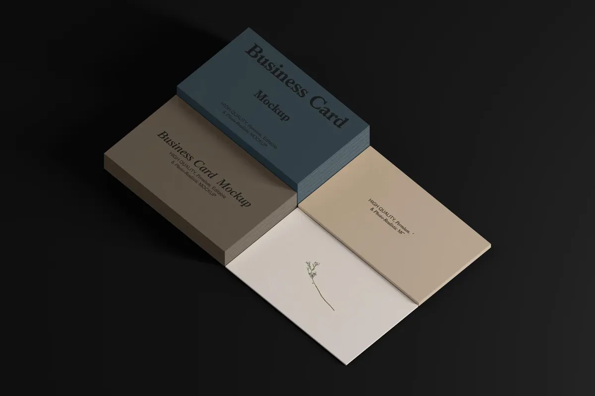 Embossed Business Card Mockup Set
