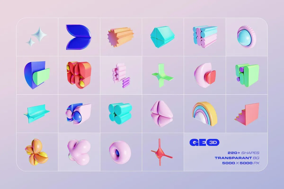 GEO/3D 220+ Colorful Illustrations