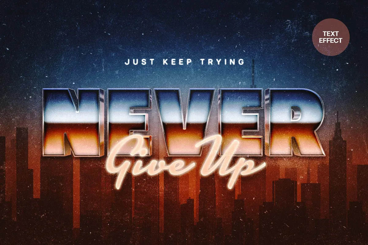 Bold Retrowave Text Effect