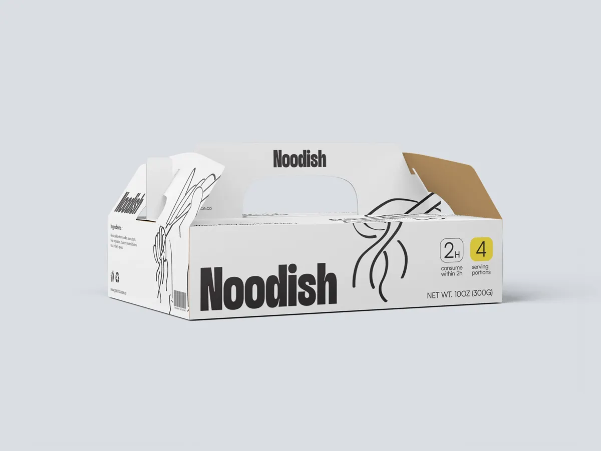 Takeaway Packaging Mockup Back Half Side View