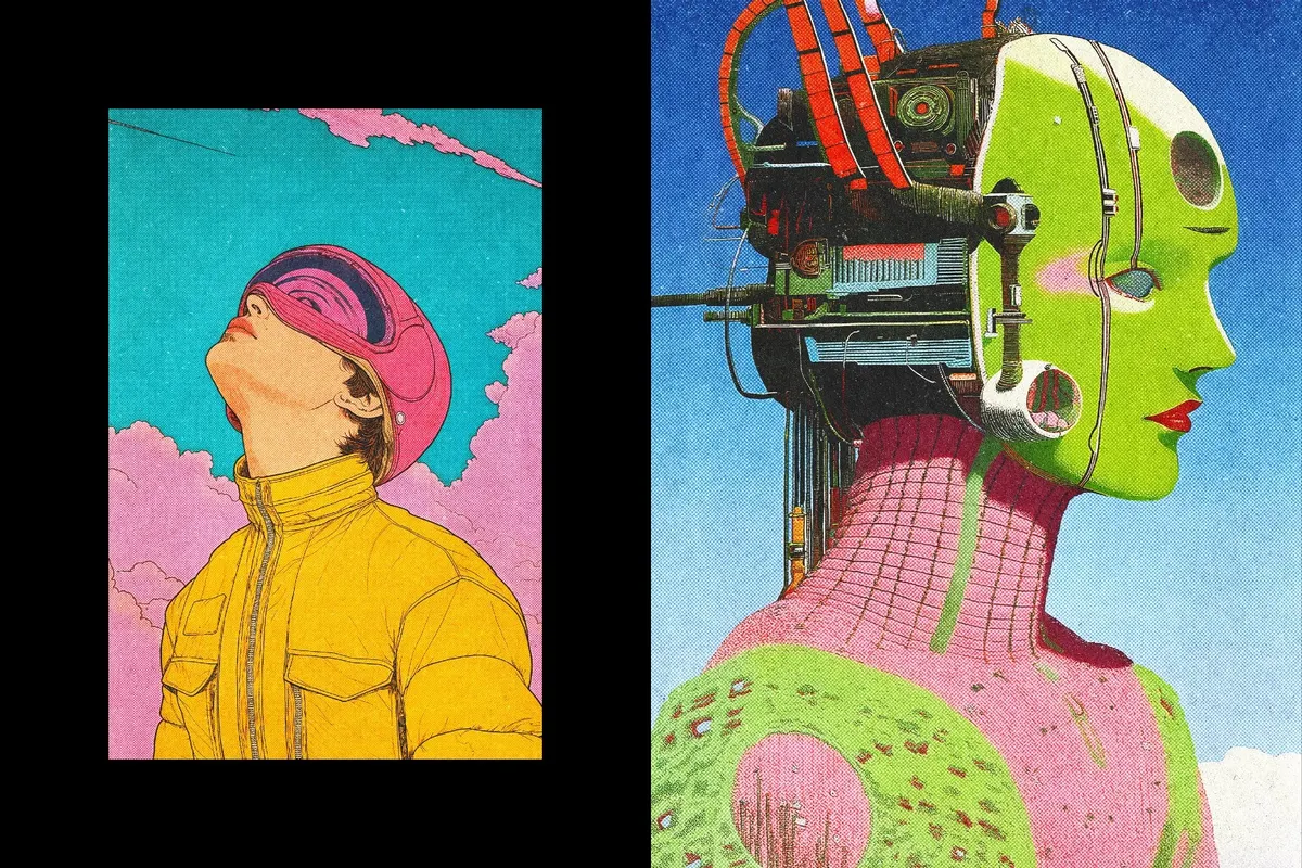 Halftone Print Photo Effect