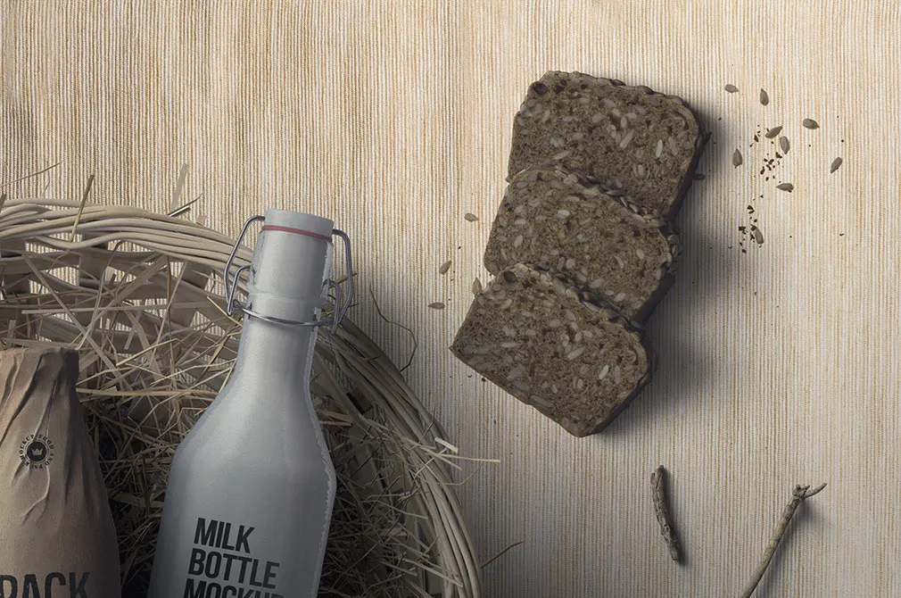 Rustic Bottle Mockup
