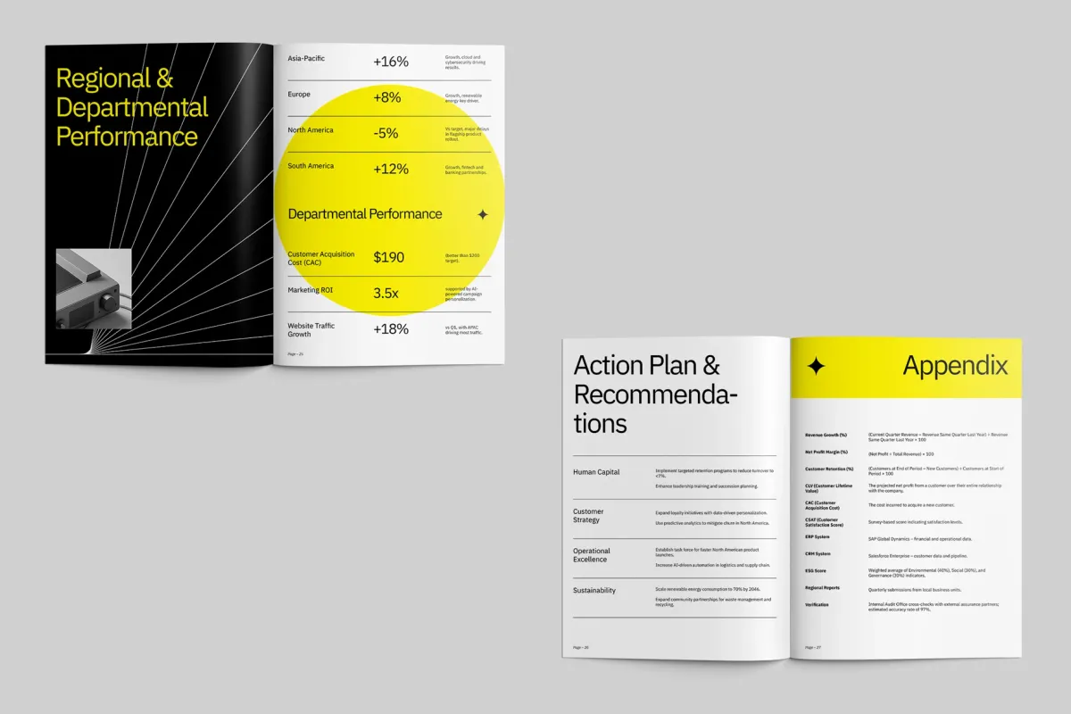 Modern Minimalist KPI Report Affinity Template