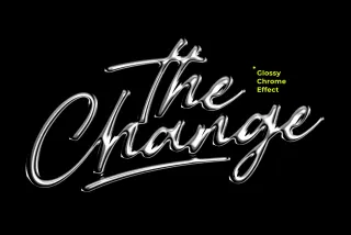 Glossy Chrome Text Effect
