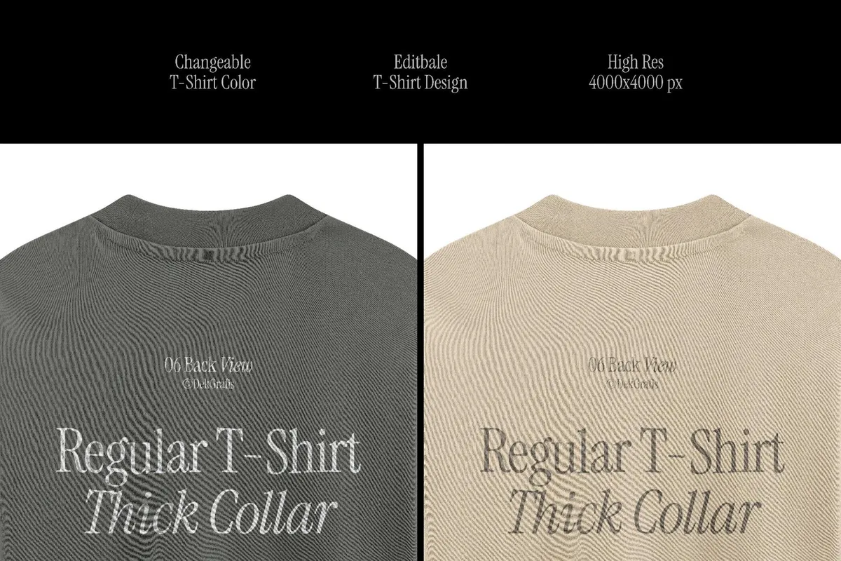 T-Shirt Collar Closeup Mockup — Back View