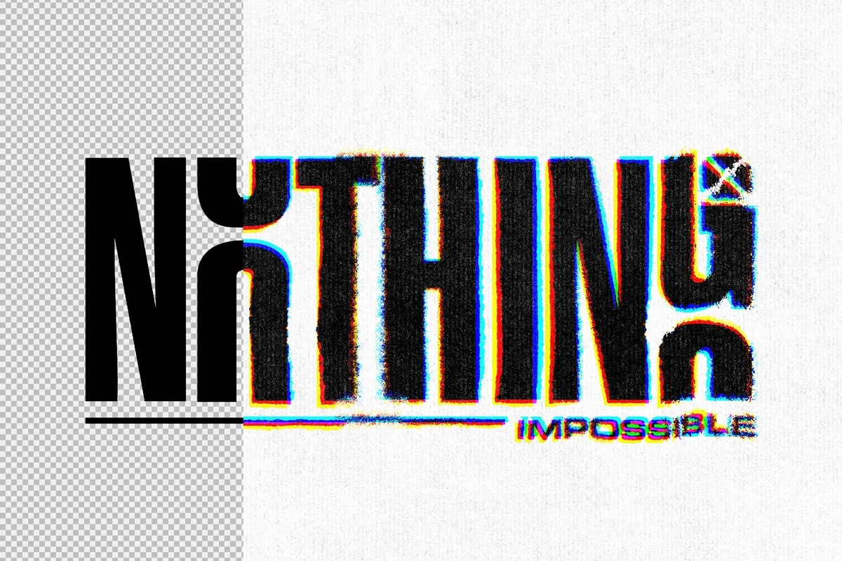 Glitch Grunge Print Effect