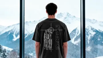 Streetwear T-Shirt Mockup with Rear View