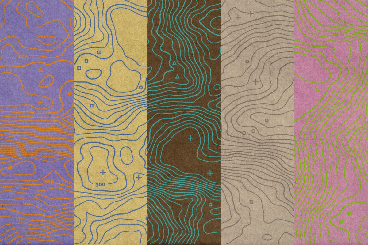 Topographic Map Patterns Collection