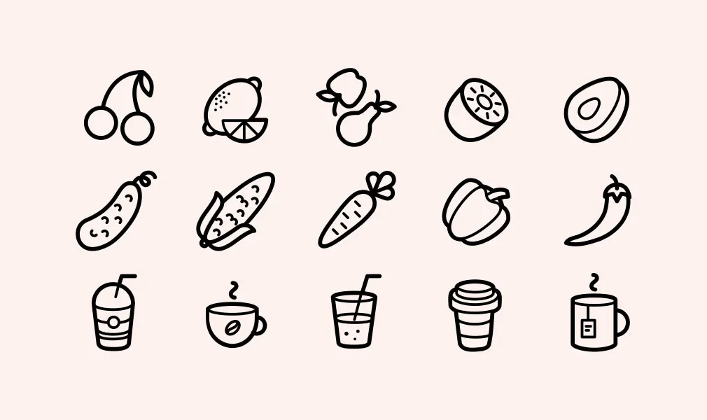 Capitalist Food & Drinks Icon Set