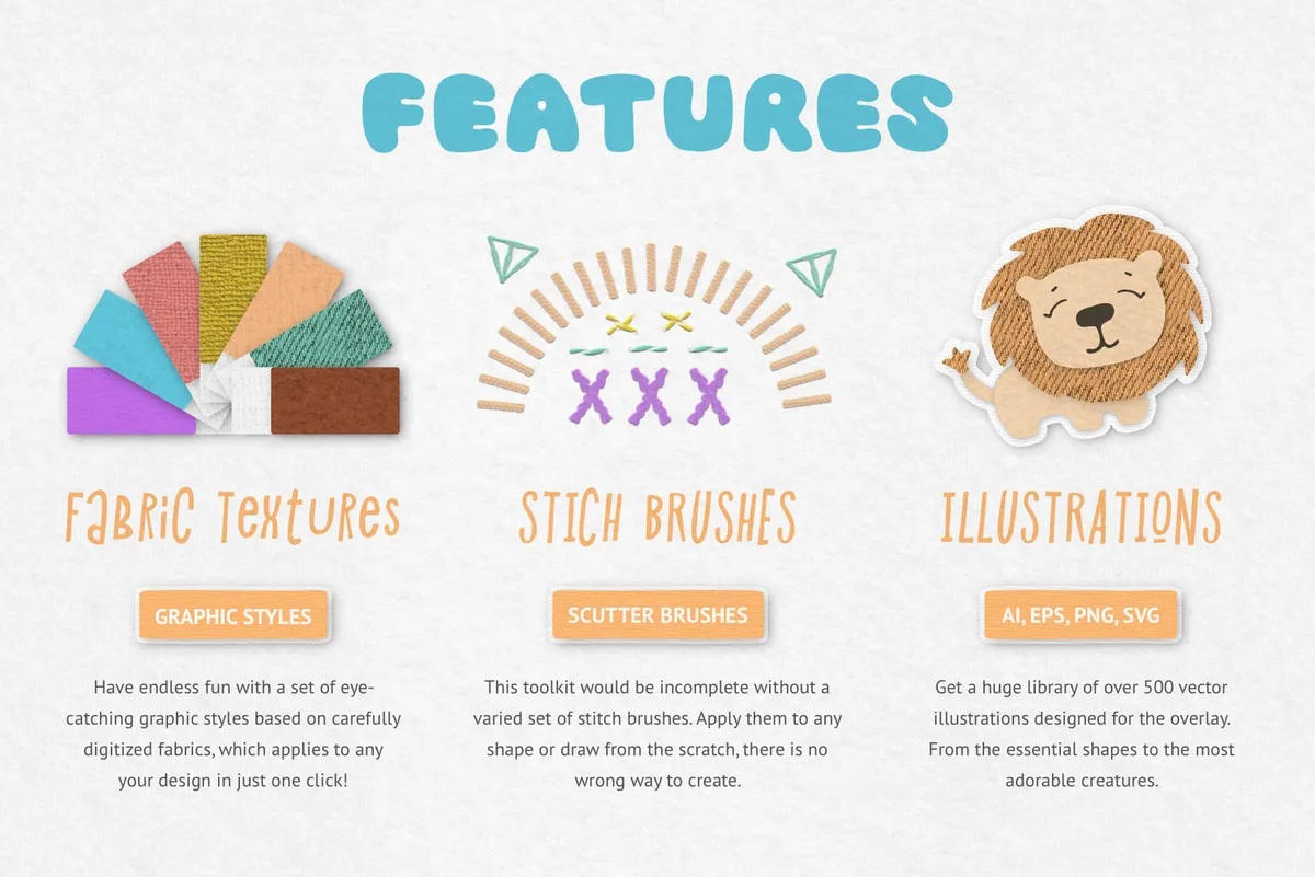 Fabric Kingdom Illustrator Graphic Styles