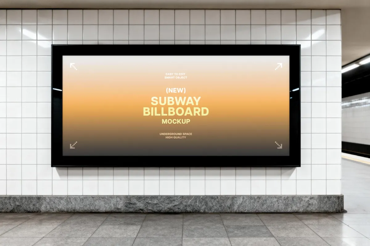 Subway Billboard Mockup
