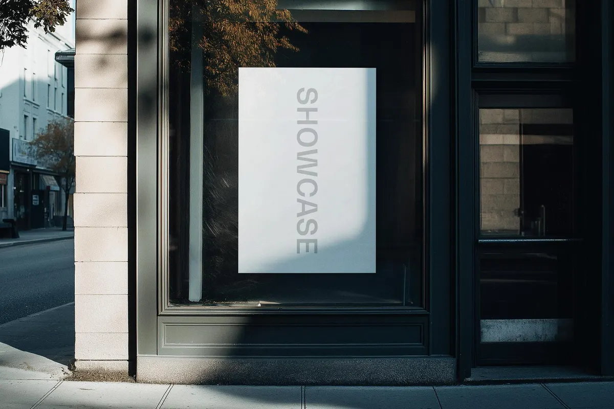 Shop Window Poster Mockup