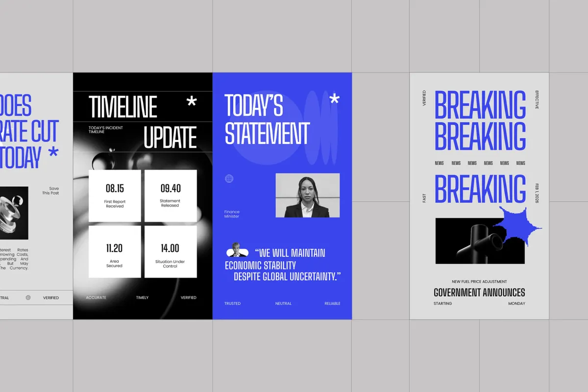 CANVA News Media Instagram Pack Template