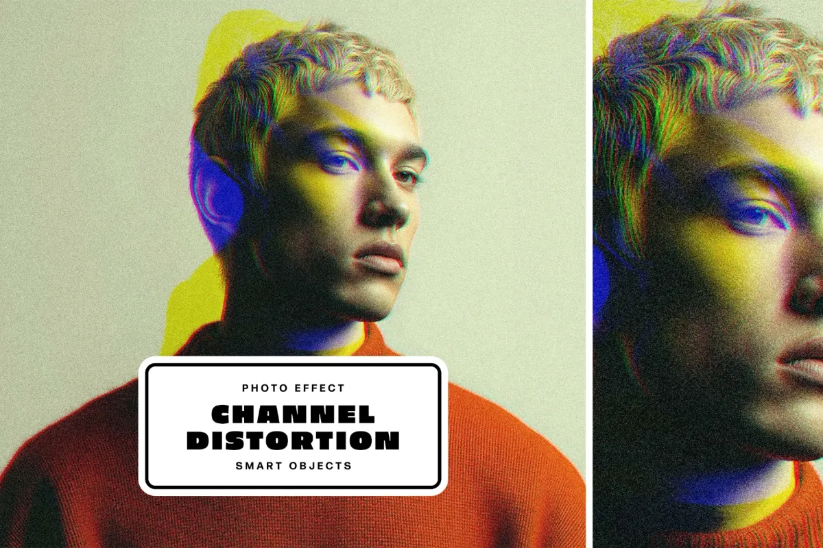 Channel Distortion Photo Effect