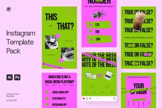Instagram Q&A Template Pack for Adobe