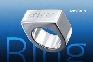 Debossed Chrome Ring Mockup