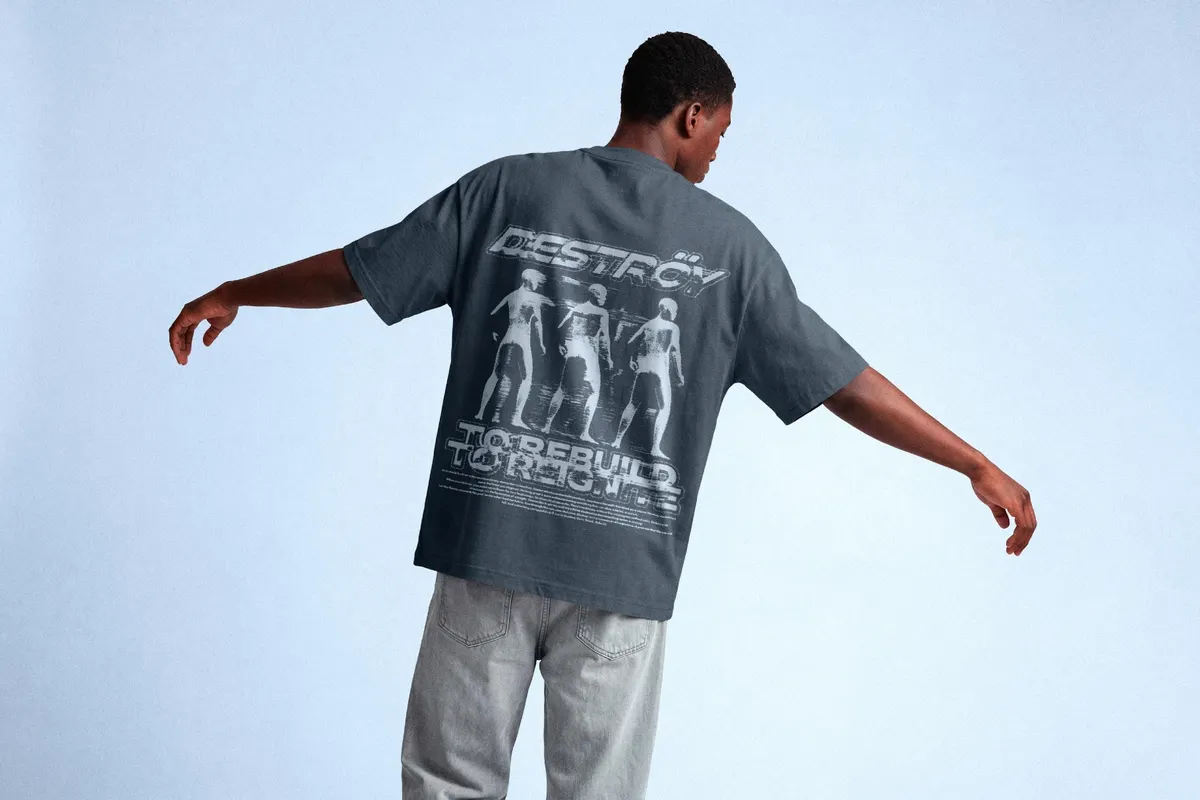 Motion Back Print T-Shirt Mockup
