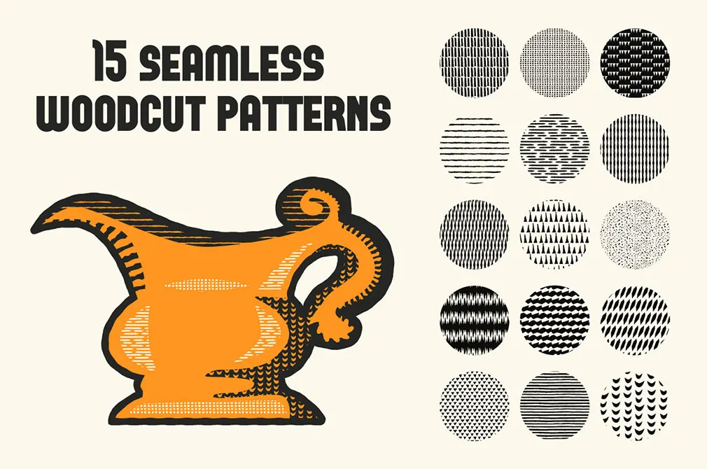 Woodcuts Illustrator Brushes Set