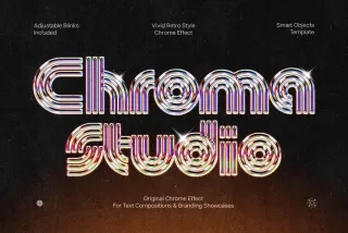 Vivid Retro Style Chrome Effect
