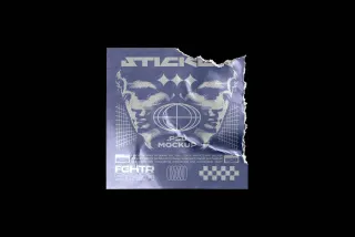 Torn Square Sticker Mockup