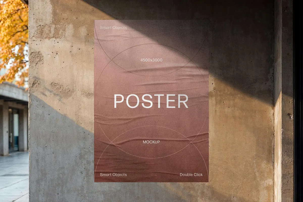 Outdoor A4 Glued Poster Mockup