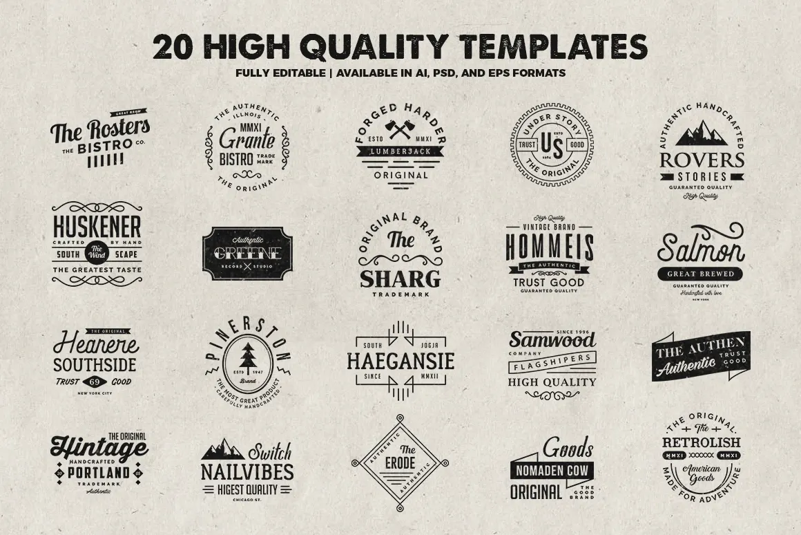 Modern Vintage Logo Templates