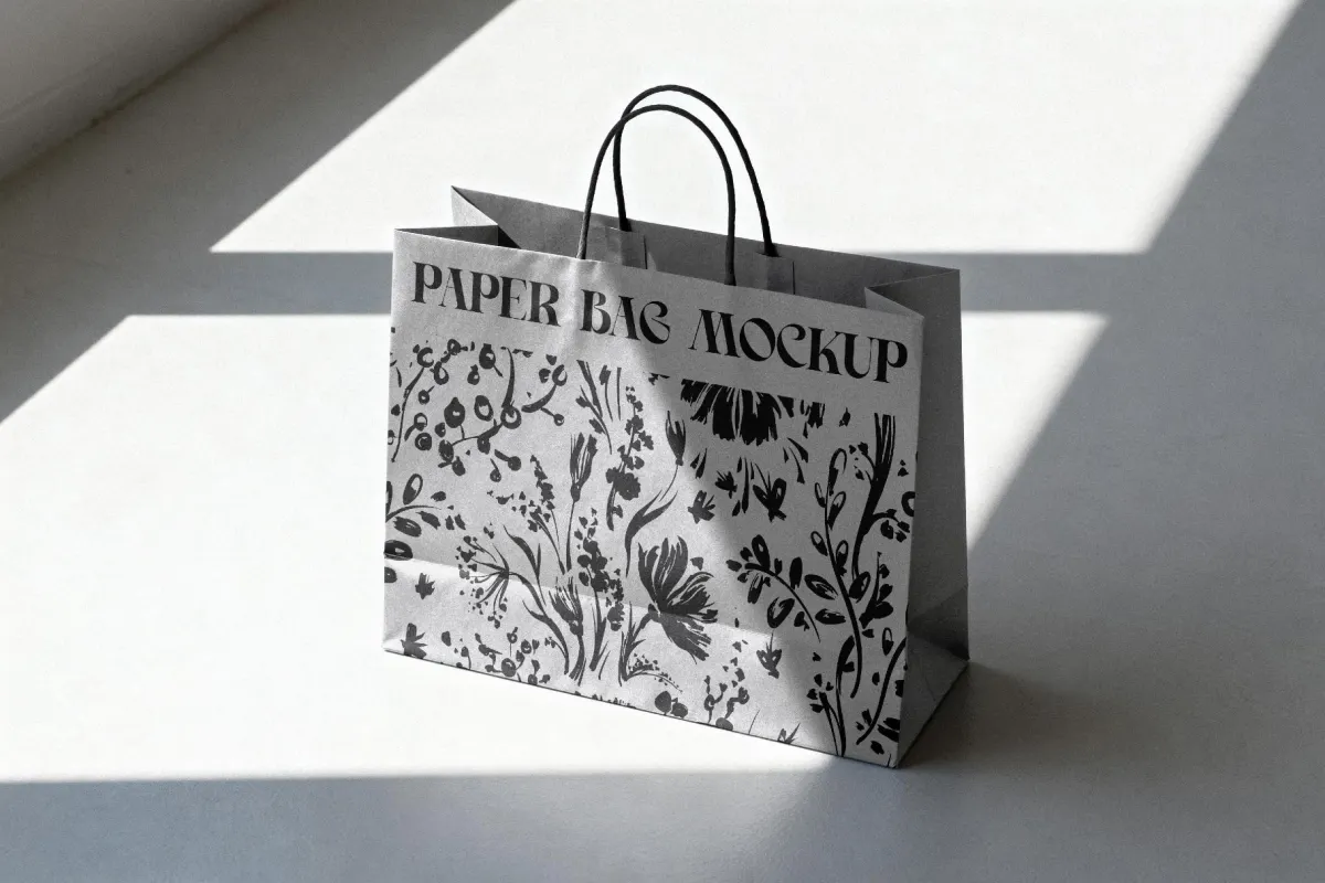 Paper Bag Mockup in Sunlight