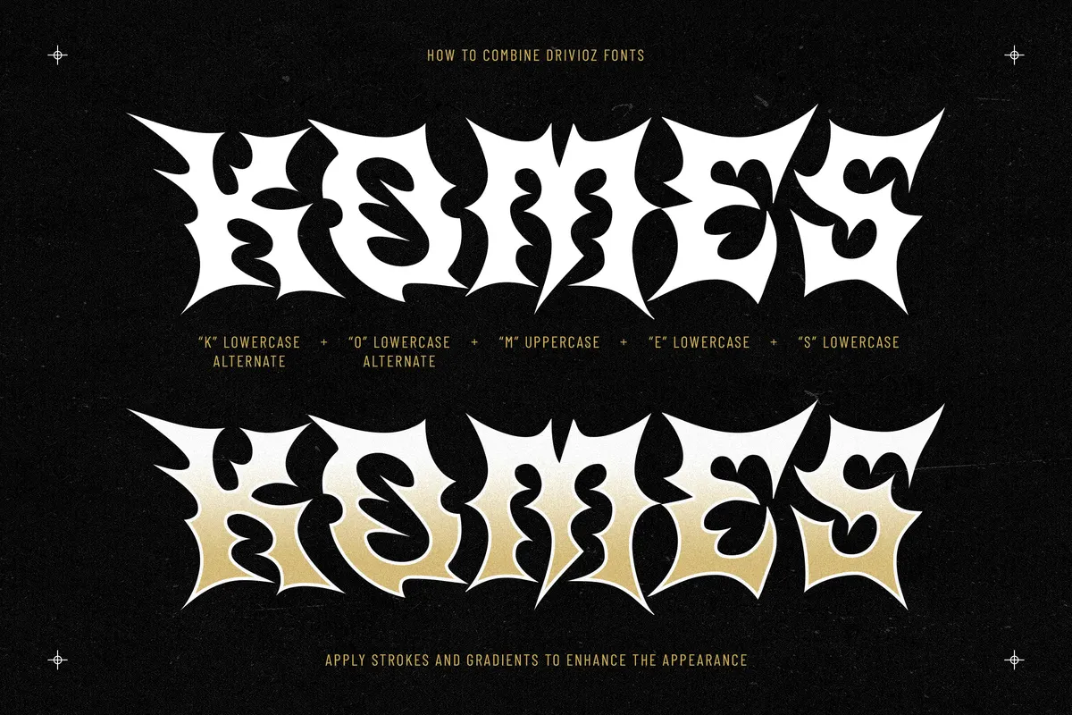 Drivioz - Spiky Black Metal Gothic Font