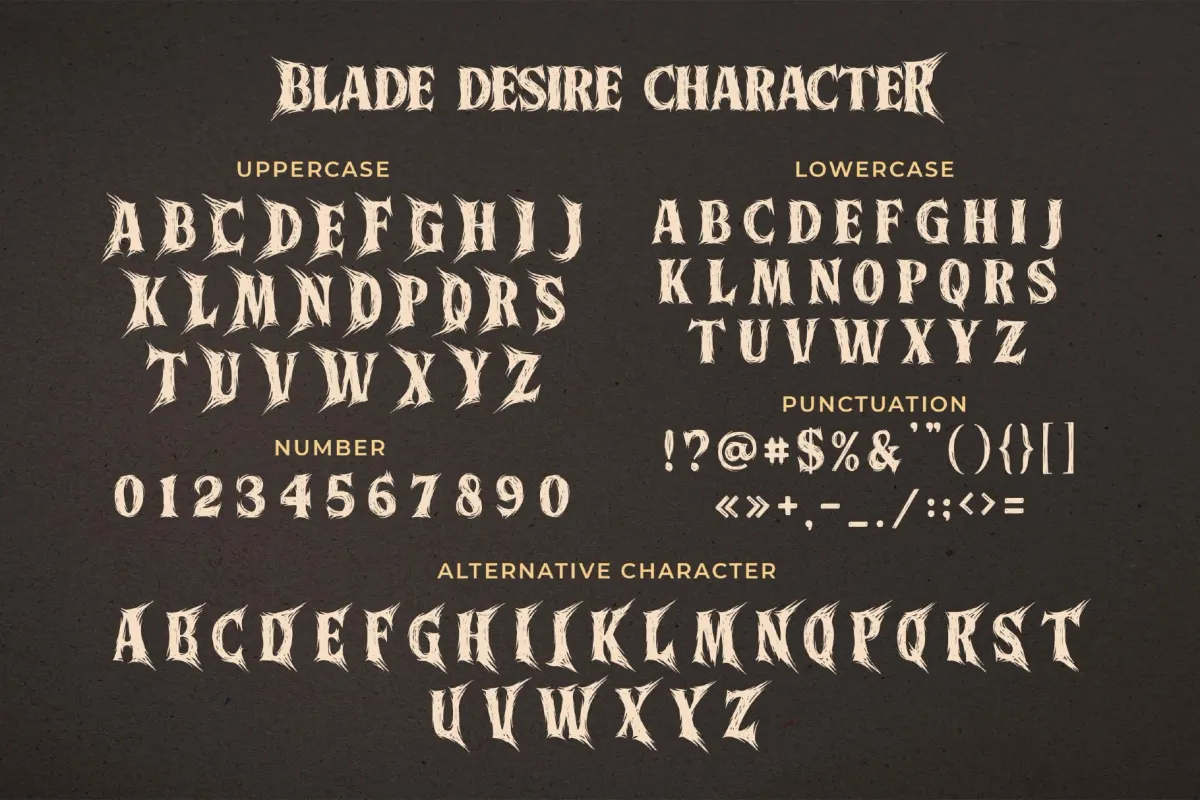 Blade Desire a Blackmetal Font