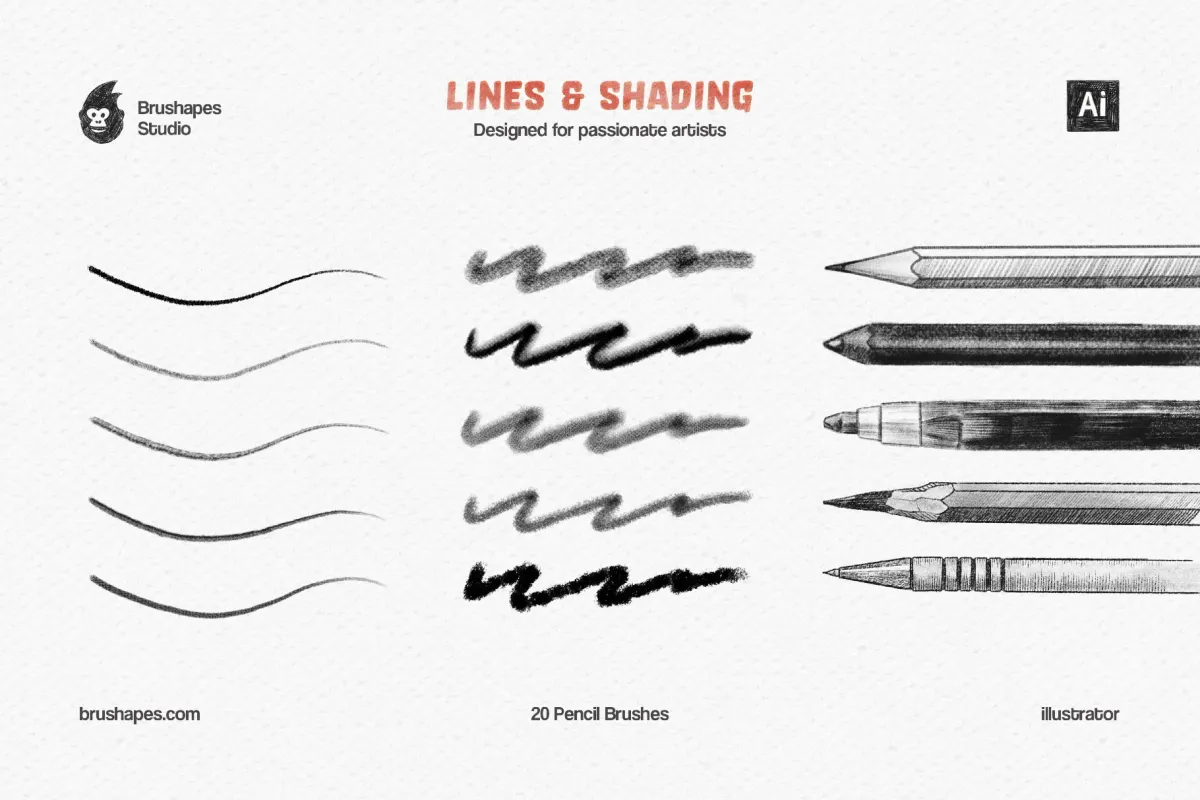 Pencil Party Illustrator Brushes