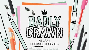 Badly Drawn Scribble Illustrator Brushes