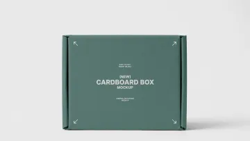 Closed Cardboard Box Mockup