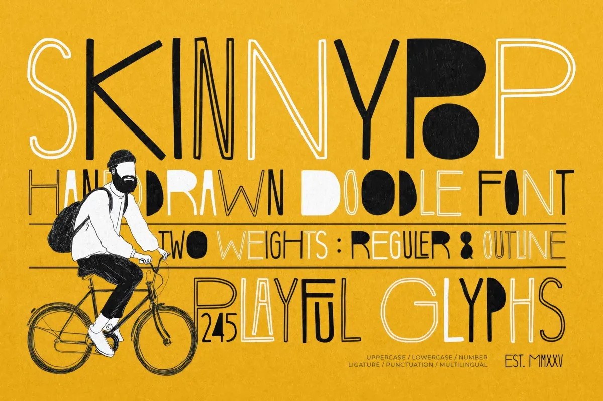 Skinny Pop Doodle Font