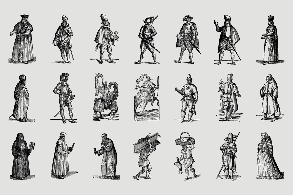History of Fashion - Vector Illustrations