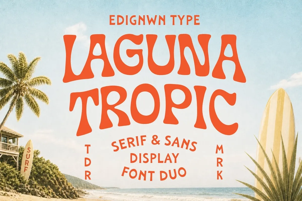 Laguna Tropic – Tropical Display Font Duo