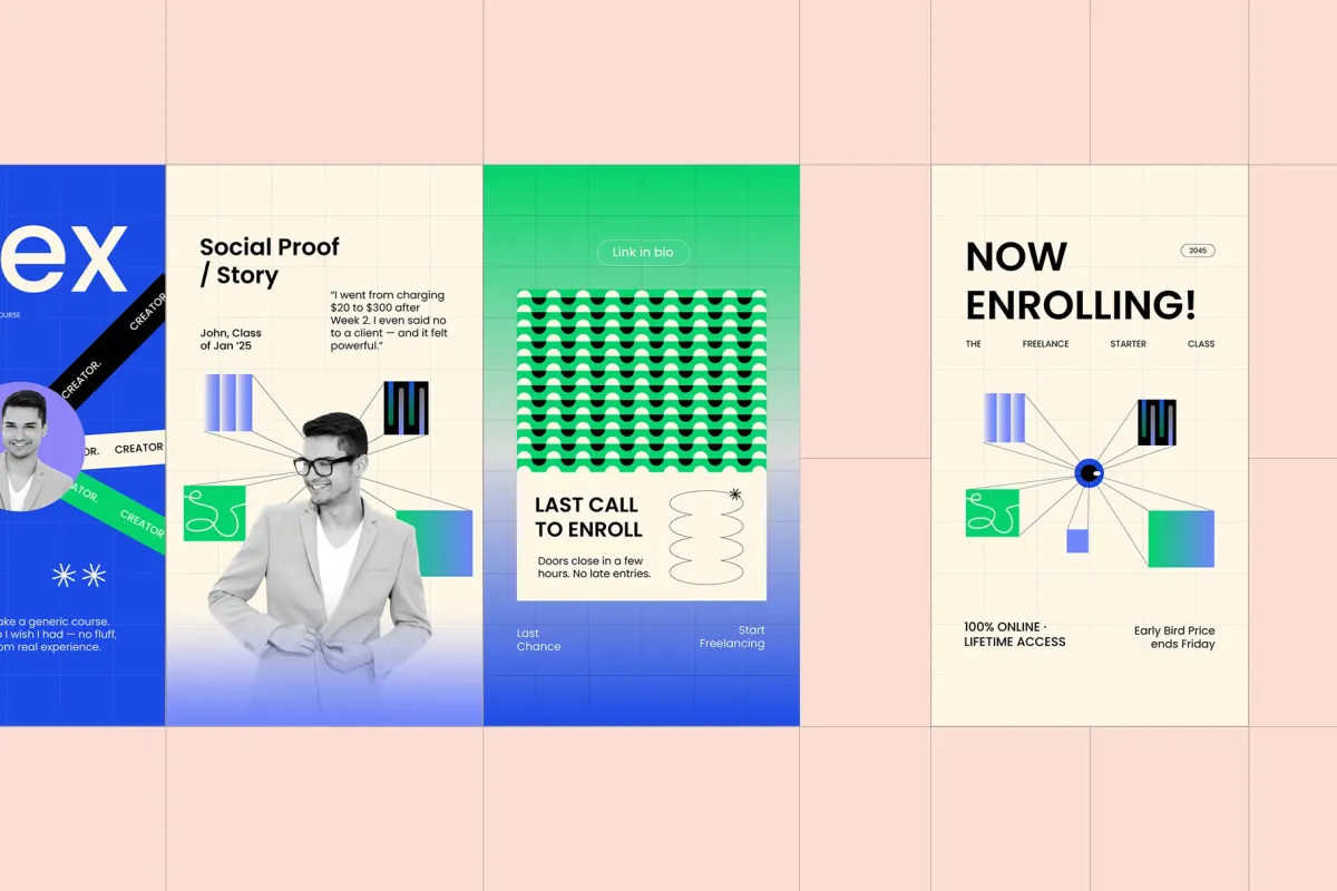 Ecourse Instagram Template Pack - Canva Template
