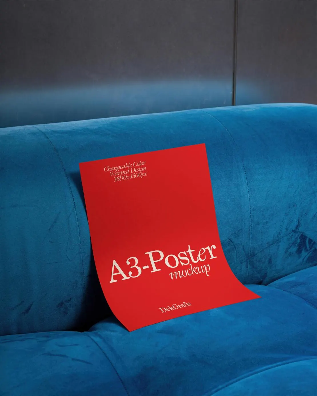 Velour Couch A3 Poster Mockup