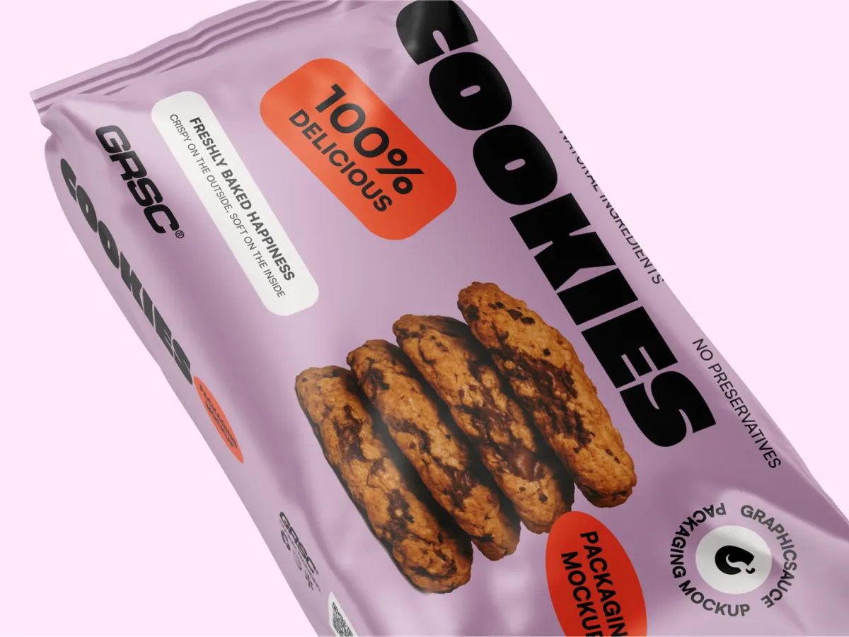Flying Cookies Packaging Mockup