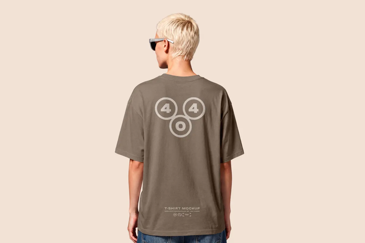 Oversized T-Shirt Back Print Mockup
