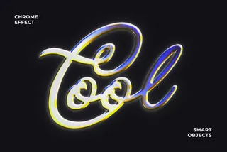 Retro Chrome Text & Logo Effect