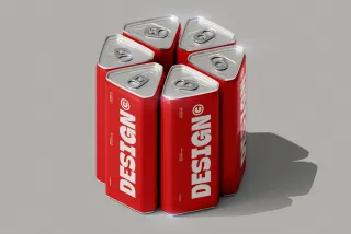 Triangular Can Cluster Mockup